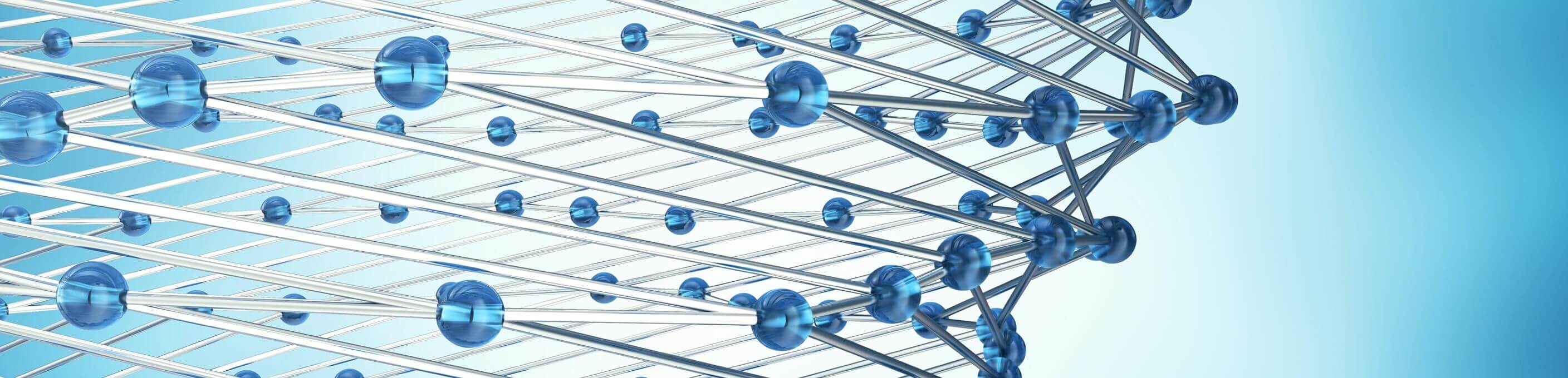 Super-closeup abstract image of nanotech particles against a blue background.