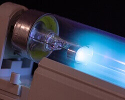 An industrial light. 
