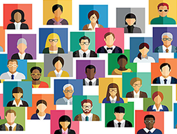 Illustration of diverse workforce. 
